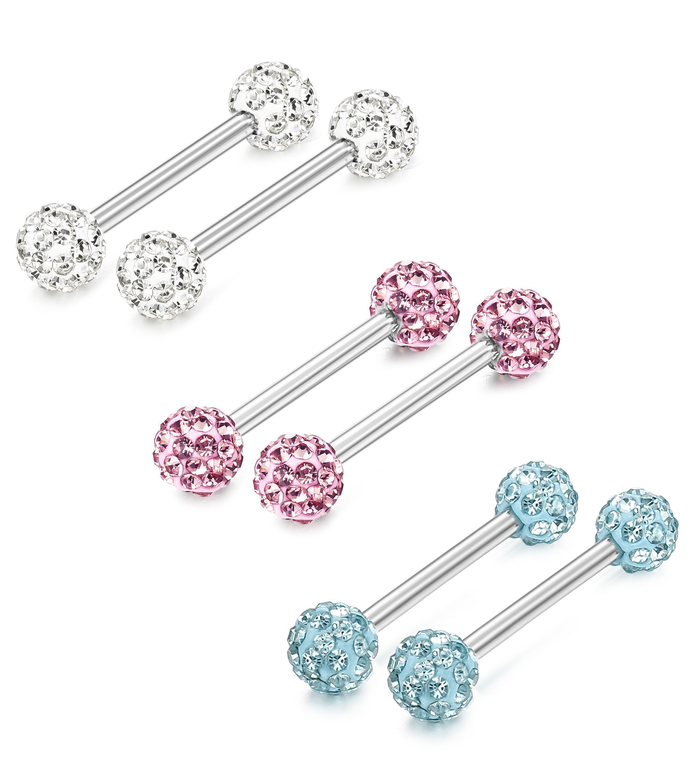3-5 Pairs 14G Stainless Steel Piercing Navel Barbell Body Jewelry Piercing-Piercing-Innovato Design-3 Pairs-Innovato Design