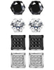 4 Pairs Stainless Steel Stud Earrings for Men Women CZ Earrings 6-8MM - InnovatoDesign