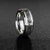 DRAGON Men Tungsten Carbide Ring Wedding Band 8mm Silver Celtic Dragon Inlay Polish Finish-Rings-Innovato Design-7-Innovato Design