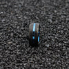 Men 10mm Black Matte Finish Tungsten Carbide Ring Blue Beveled Edge Wedding Band