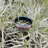 6mm Silver Blue Tungsten Carbide Ring Wedding Band for Him Domed Design Matte Finish Comfort Fit