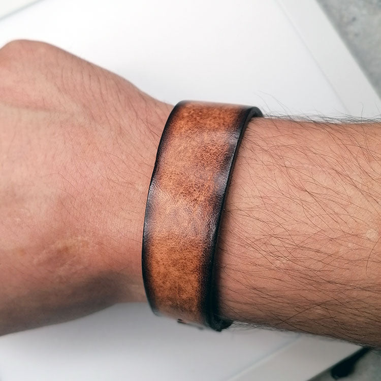 Men's Bracelet Vintage Genuine Leather Wrist Band Cuff Bracelet-Bracelets-Innovato Design-Black-Innovato Design