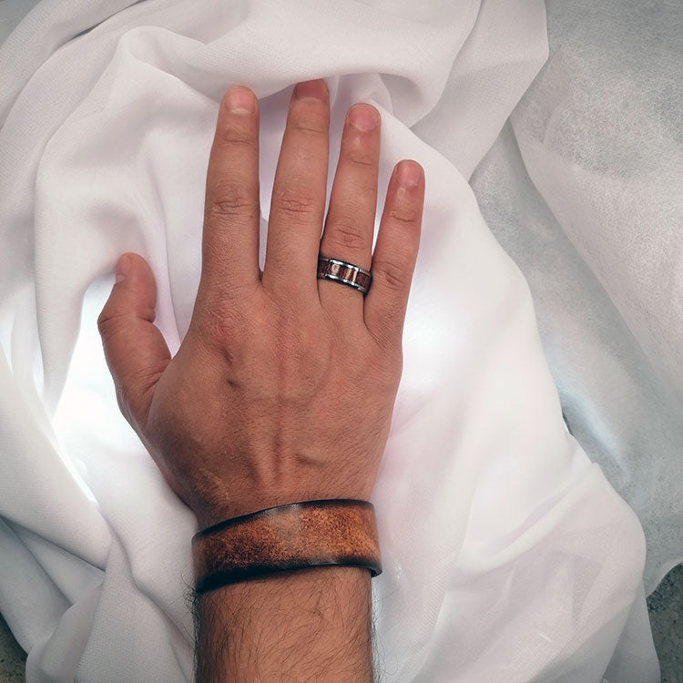 Men's Bracelet Vintage Genuine Leather Wrist Band Cuff Bracelet-Bracelets-Innovato Design-Black-Innovato Design