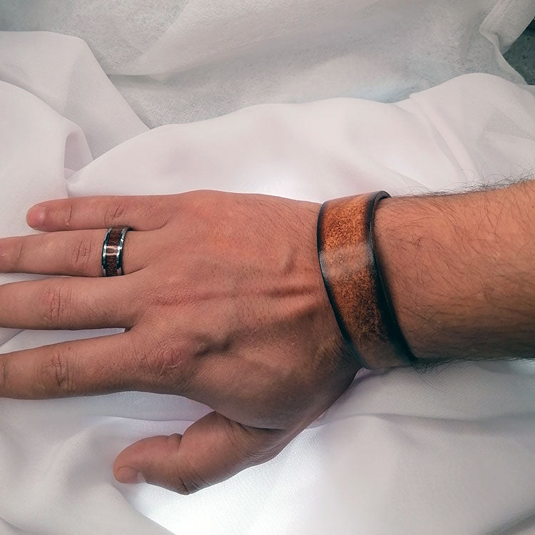 Men's Bracelet Vintage Genuine Leather Wrist Band Cuff Bracelet-Bracelets-Innovato Design-Black-Innovato Design