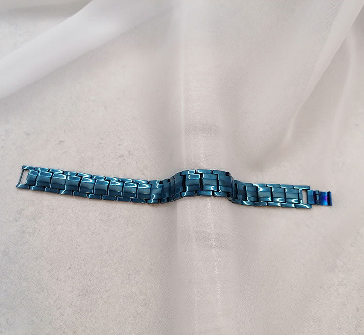 Large Titanium Blue Magnetic Bracelet with Adjusting Tool-Bracelets-Innovato Design-Innovato Design
