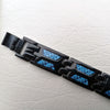 Blue Carbon Fiber Black Unisex Magnetic Luxury Bracelet with Adjusting Tool