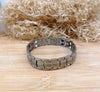 0.78 Silver Unisex Vintage Magnetic Bracelet with Black, Red and Silver Magnets