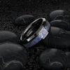 8mm Dragon Silver Inlay Black Over Blue Tungsten Carbide Wedding Comfort Fit Ring for Men