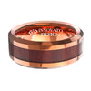 8mm Nature Koa Wood Inlay Rose Gold Wedding Band-Rings-Innovato Design-5-Innovato Design