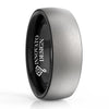 8mm Men Brushed Matte Silver Outer Band and Polished Black Interior Tungsten Carbide Ring