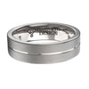 6mm Brushed Matte Silver with Polished Silver Groove Tungsten Carbide Wedding Band-Rings-Innovato Design-4-Innovato Design