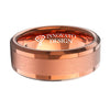 8mm Rose Gold Brushed Polished Tungsten Wedding Ring Beveled Edges-Rings-Innovato Design-5-Innovato Design