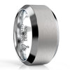 10mm Silver Plated Top Beveled Edge Tungsten Ring-Rings-Innovato Design-5-Innovato Design