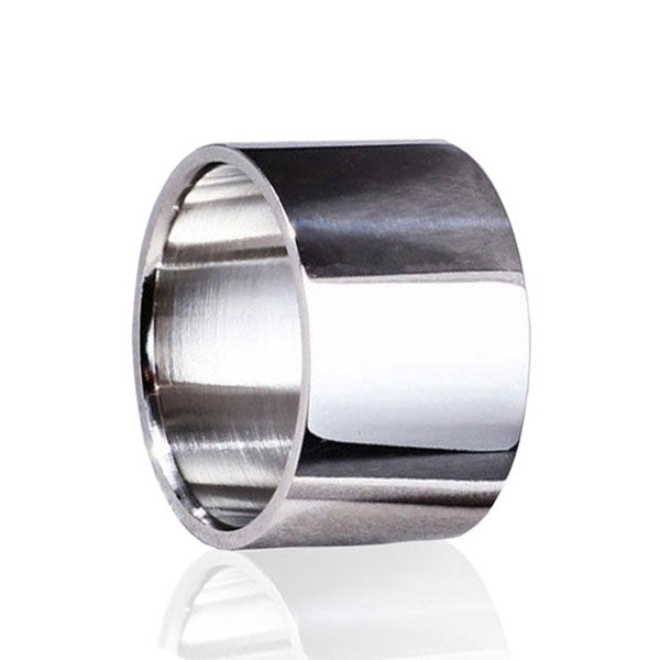 14mm & 18mm Silver Polished Titanium Ring
