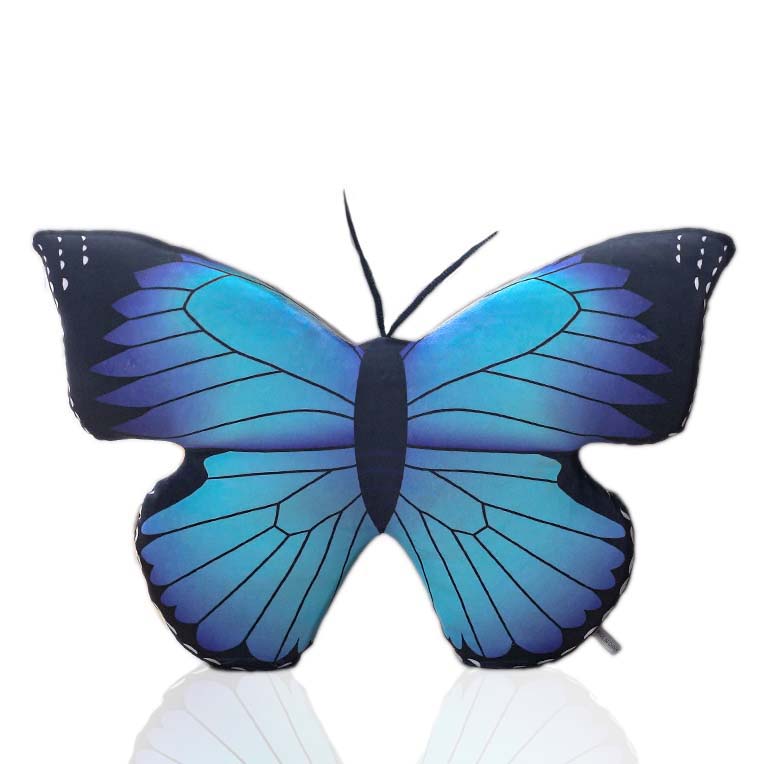 3D Animals Pillows Lifelike Butterfly Shape Cushions Super Soft Short Plush Toys Decorative Home-Pillow-Innovato Design-Blue-Innovato Design