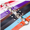Women's Alloy Leather Necklace Glass Choker Collar Black Silver Tone Adjustable-Necklaces-Innovato Design-Red-Innovato Design