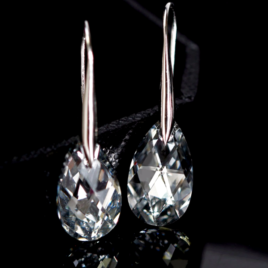 Black Austrian Crystal 925 Sterling Silver Vintage Stud Earrings-Earrings-Innovato Design-Innovato Design