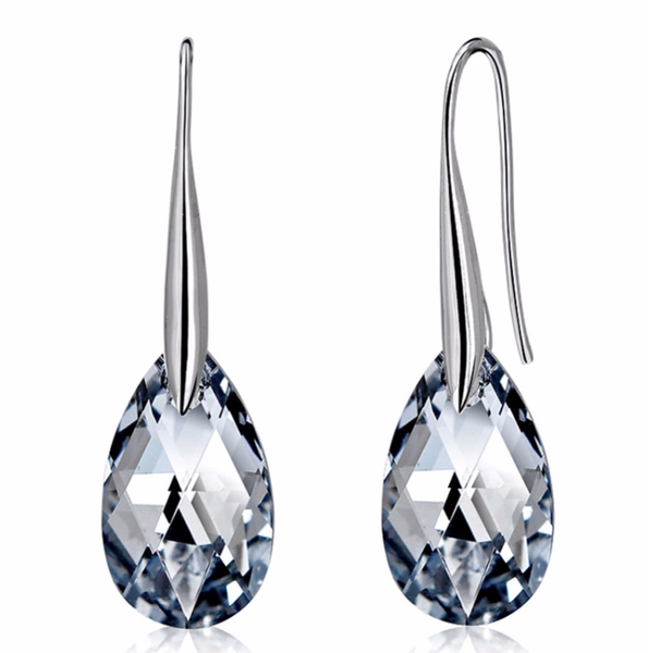 Black Austrian Crystal 925 Sterling Silver Vintage Stud Earrings-Earrings-Innovato Design-Innovato Design