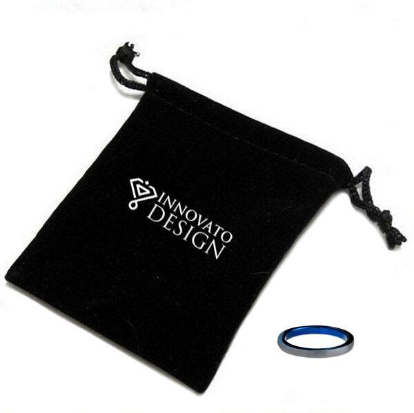 3mm Silver-Blue Tungsten Carbide Ring-Rings-Innovato Design-4-Innovato Design