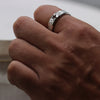 7mm Titanium Ring Hollow Cross Cut Out Hand Floral Design-Rings-Innovato Design-5-Innovato Design
