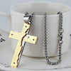 Men's Stainless Steel Pendant Necklace Cross Bible Lords Prayer-Necklaces-Innovato Design-Black-Innovato Design