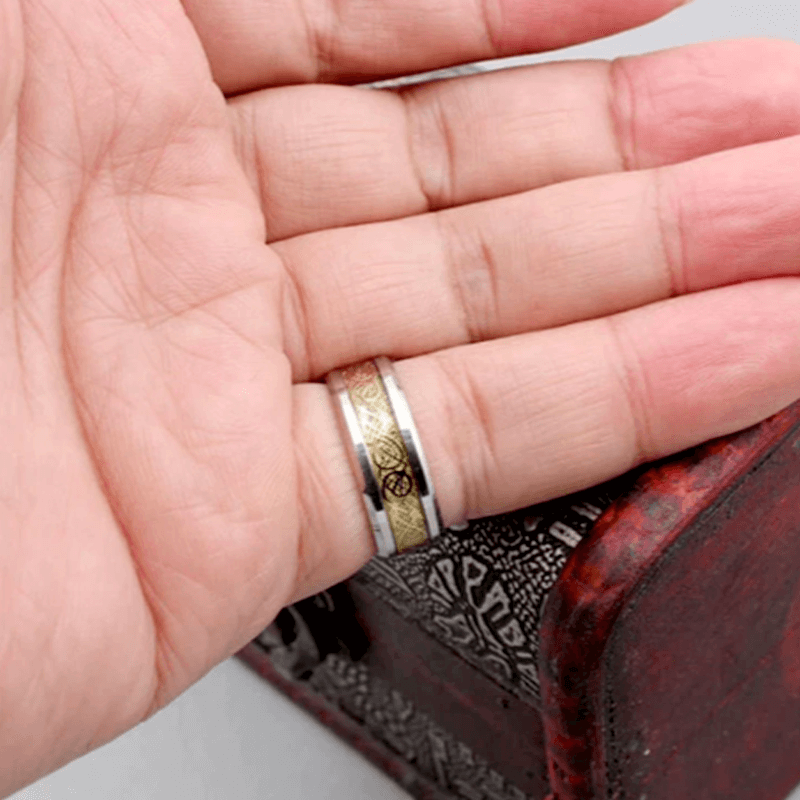 His & Her 6mm/8mm Tungsten Carbide Wedding Bands with Gold Carbon Fiber Inlay-Ring-Innovato Design-6-5-Innovato Design