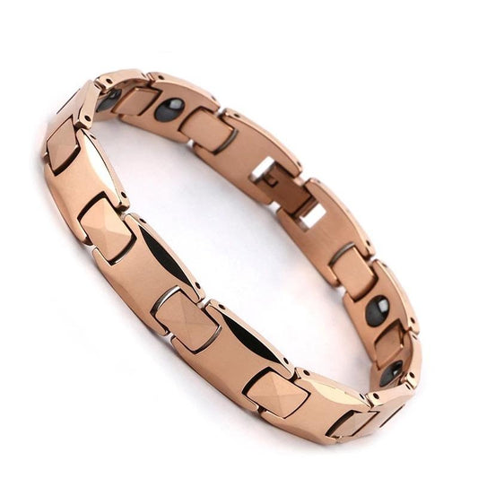 Men Tungsten Bracelet, Rose Gold, Heavy, 7.87"-Bracelets-Innovato Design-Innovato Design