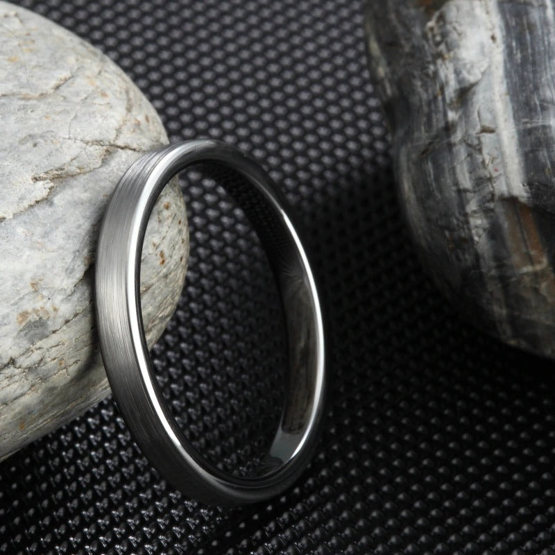 3mm Tungsten Carbide Ring Simple Style Thin Wedding Engagement Promise White Band High Polished-Rings-Innovato Design-5-Innovato Design