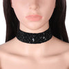Women's Vintage Gothic Black Sequins Rhinestone Wide Velvet Choker Necklace