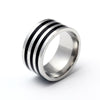 10mm Silver and Black Plated Titanium Vintage Ring-Rings-Innovato Design-7-Innovato Design