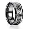 His & Her's 8MM/6MM The Celtic DRAGON Design Tungsten Carbide Wedding Band Ring Set-Rings-Innovato Design-6-5-Innovato Design