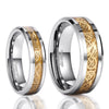 His & Her 6mm/8mm Tungsten Carbide Wedding Bands with Gold Carbon Fiber Inlay-Ring-Innovato Design-6-5-Innovato Design