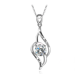 925 Sterling Silver Always My Sister Forever My Friend Double Love Heart Necklace, Box Chain 18