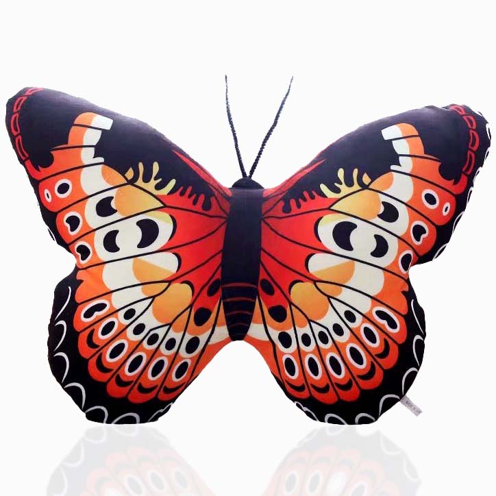 3D Animals Pillows Lifelike Butterfly Shape Cushions Super Soft Short Plush Toys Decorative Home-Pillow-Innovato Design-Orange-Innovato Design