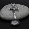 Tribal Cross Pendant with Black Cubic Zirconia Crystals Necklace