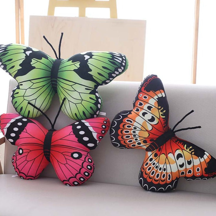 3D Animals Pillows Lifelike Butterfly Shape Cushions Super Soft Short Plush Toys Decorative Home-Pillow-Innovato Design-Pink-Innovato Design