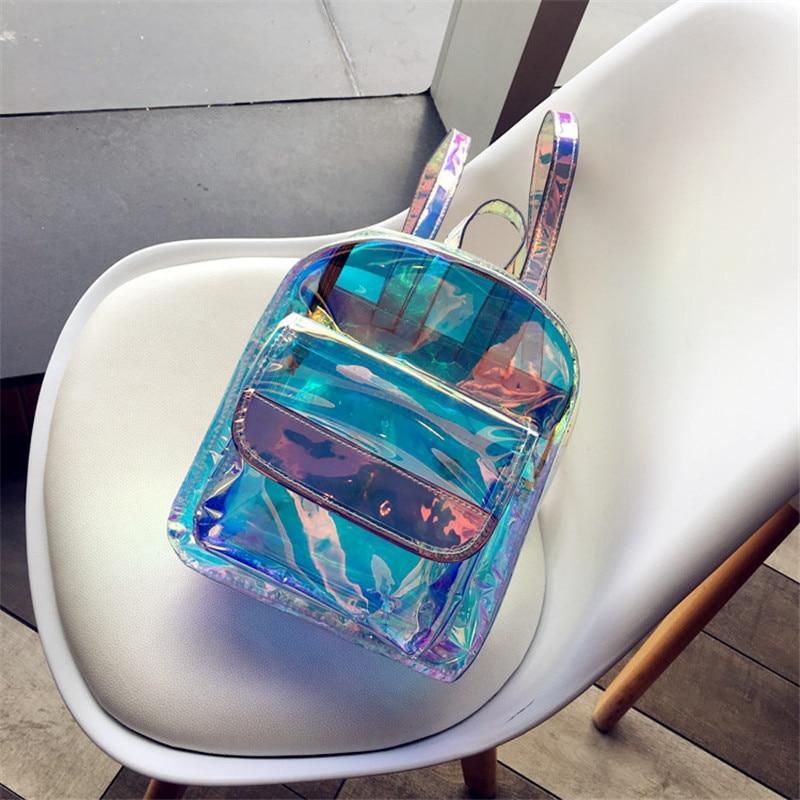 Multicolor Mini Travel & School Laser Backpack-clear backpack-Innovato Design-Innovato Design