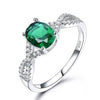 Oval Cut Cubic Zirconia 925 Sterling Silver Romantic Engagement Ring-Rings-Innovato Design-5-Emerald-Innovato Design