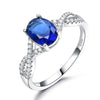 Oval Cut Cubic Zirconia 925 Sterling Silver Romantic Engagement Ring-Rings-Innovato Design-5-Blue-Innovato Design