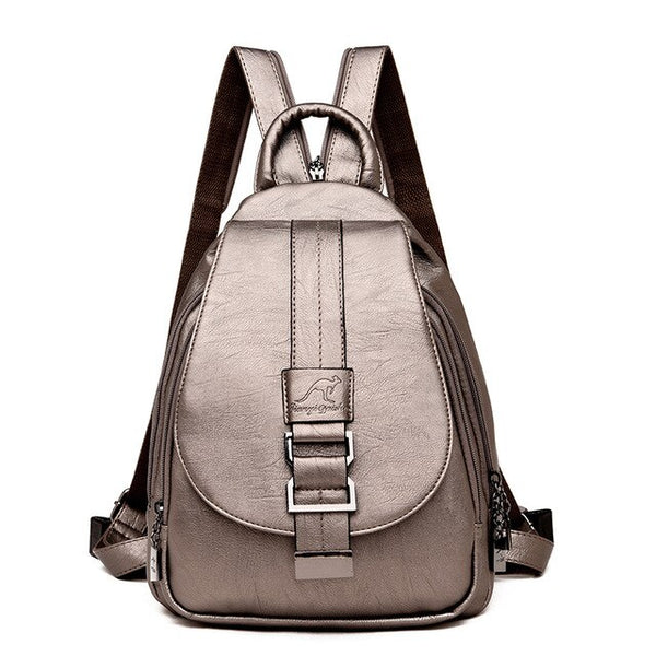 Vintage Leather School Bag and Travel Backpack
