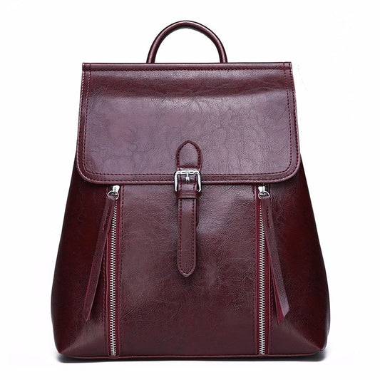 Vintage Luxury Designer Leather School Bag and Backpack-Backpacks-Innovato Design-Black-Innovato Design
