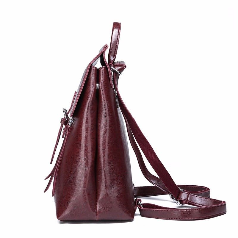 Vintage Luxury Designer Leather School Bag and Backpack-Backpacks-Innovato Design-Black-Innovato Design