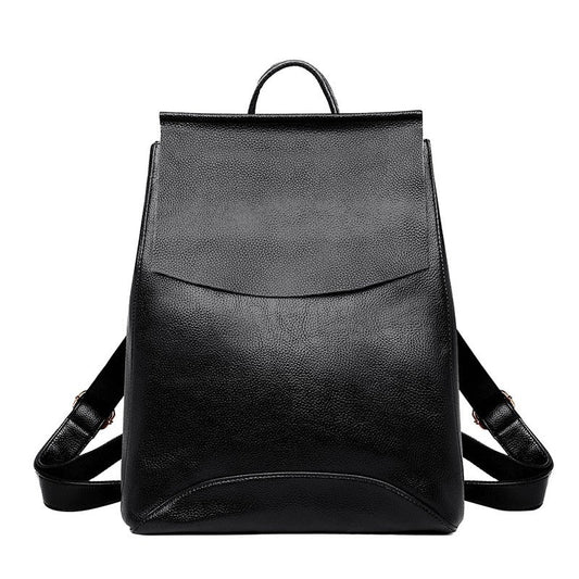 Large Capacity Vintage Leather School Bag and Travel Backpack-Backpacks-Innovato Design-Black-Innovato Design