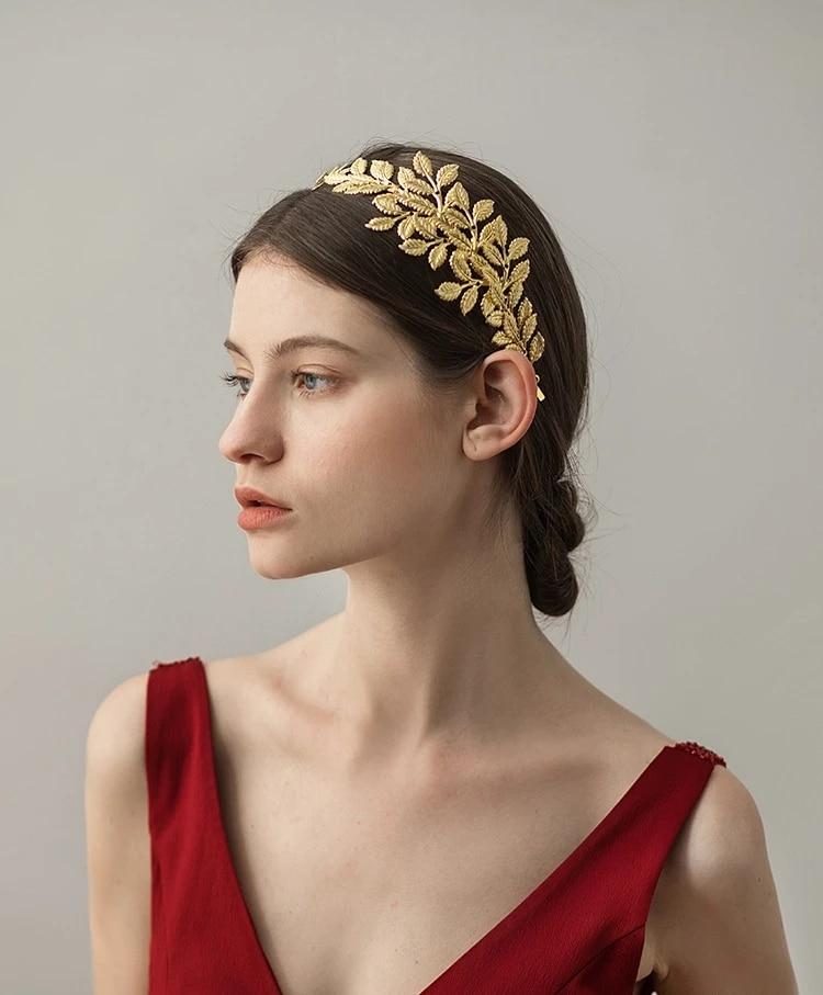 Laurel Leaf Roman Caesar Crown for Wedding or Prom-Crowns-Innovato Design-Gold-Innovato Design