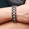 Luxury Titanium Biker Chain Bracelet Silver & Black-Bracelets-Innovato Design-Innovato Design