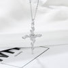 Sterling Silver Rose Stem Cross Pendant and Necklace-Necklaces-Innovato Design-Silver-Innovato Design