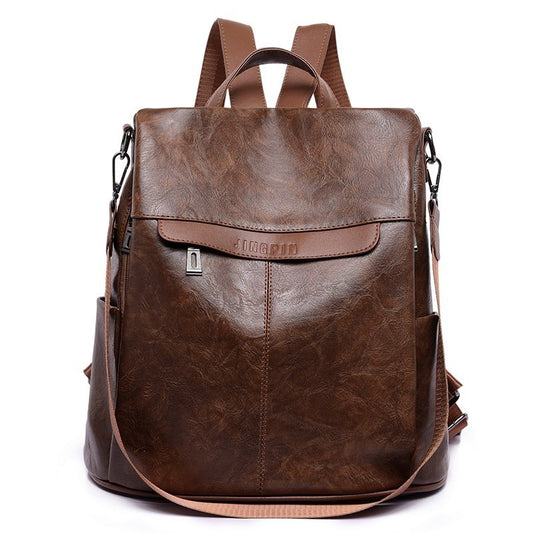 PU Leather School Bag and Backpack-Backpacks-Innovato Design-Black-Innovato Design