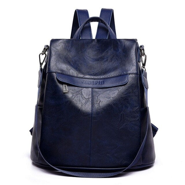 PU Leather School Bag and Backpack-Backpacks-Innovato Design-Blue-Innovato Design