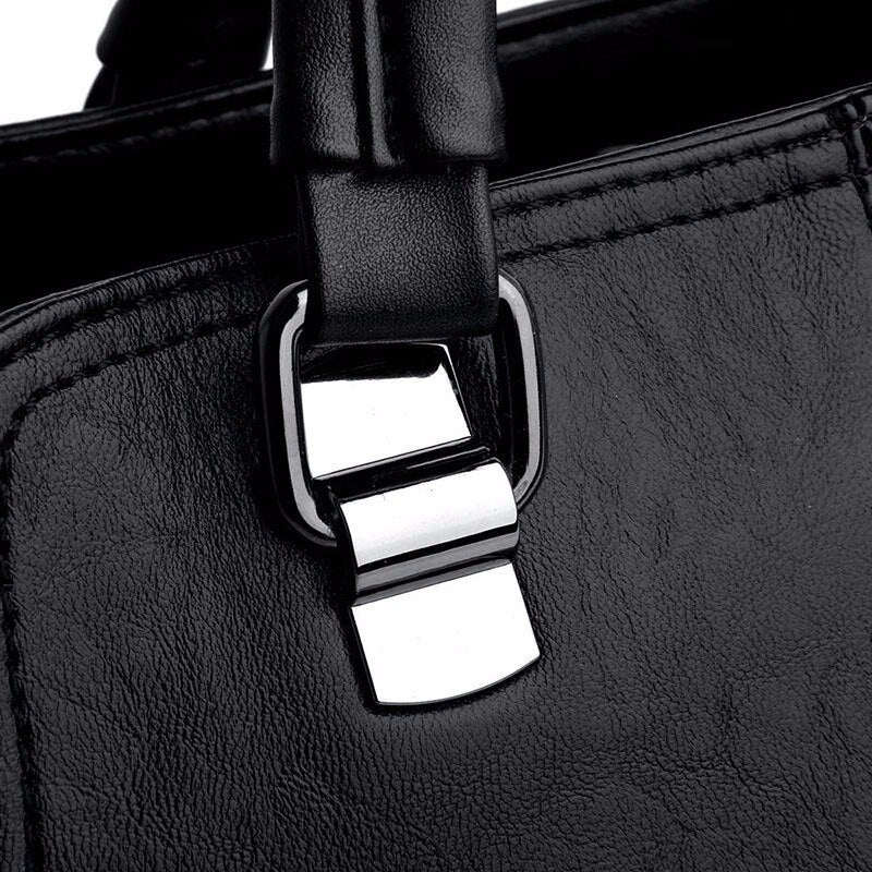 Luxury Vintage Casual Leather Tote Bag, Shoulder Bag and Handbag-Handbags-Innovato Design-Black-Innovato Design