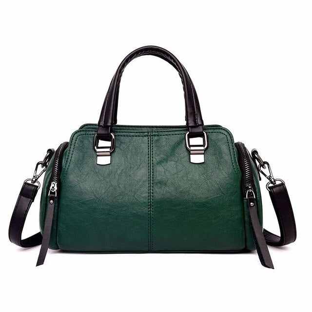 Luxury Vintage Casual Leather Tote Bag, Shoulder Bag and Handbag-Handbags-Innovato Design-Green-Innovato Design